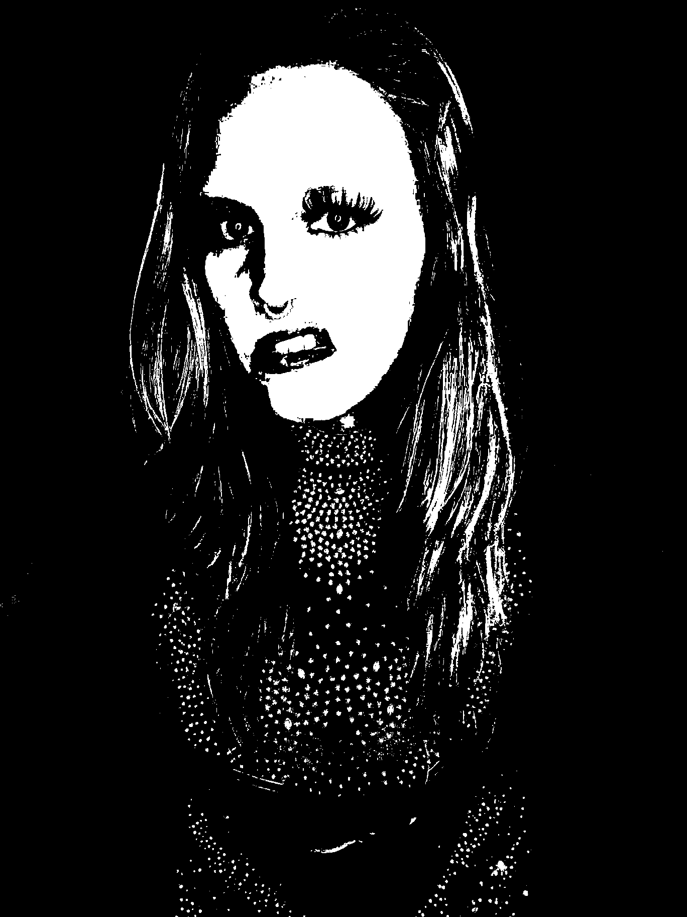 Threshold portrait in a dark textured top